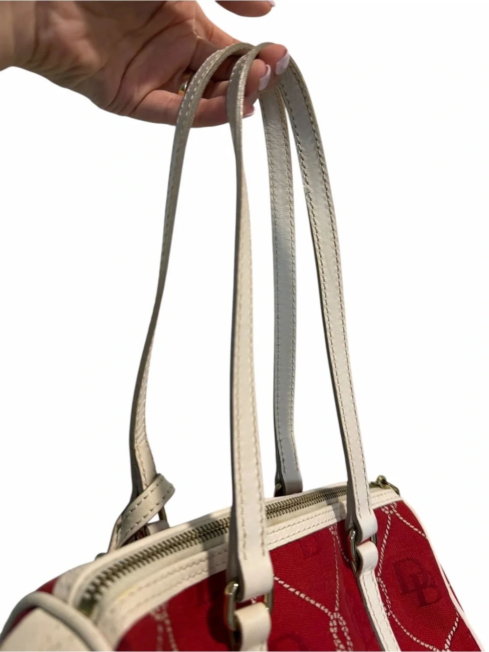90s vintage Dooney & Bourke red nautical barrel bag